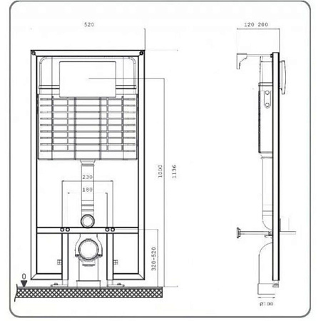 Инсталляция BETTOSERB SAVA FIX SLIM, клавиша смыва COOL, хром. глянец, SET40006469